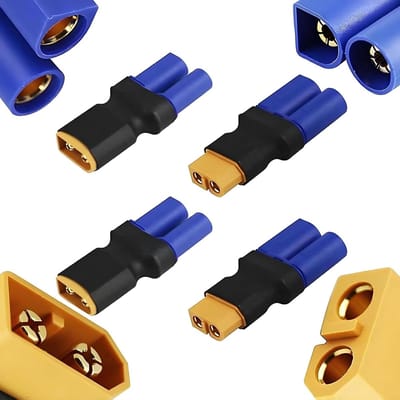 4-delige XT60 naar EC5 Adapter Set, Draadloze Voedingsconnector voor Drones, Mini Auto's en RC Vliegtuigen, Batterijverbinding en Stroomadapter