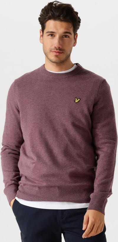 Lyle & Scott Lambswool Blend Crew Neck Jumper Truien & Vesten Heren - Sweater - Hoodie - Vest- Paars - Maat XS