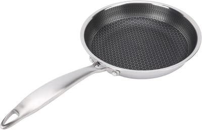 Koekenpan Honingraat - Koekenpan met Deksel - Dagelijks Koken - Dubbelzijdig Honingraatontwerp - 30 cm - Zilver
