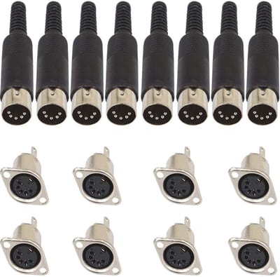 16 Stuks 5-Polige DIN Stekkerbus Set voor Audio Luidspreker en Paneelmontage