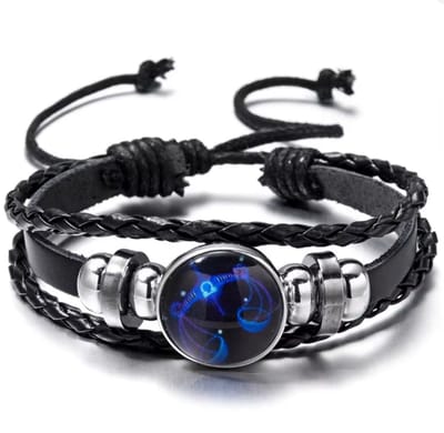 Actie4you® - Sterrenbeeld Armband - Verstelbare armband - Hanger sterrenbeeld - Gevlochten armband - Horoscoop – Glow in Dark - Weegschaal