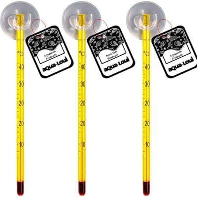 Aqua-Loui®- Thermometer - Aquariumthermometer - Geschikt voor Aquarium, Koelkast, Zwembad, ect - 0-50 Graden - 15cm - 3 stuks