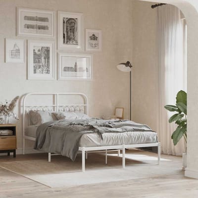 vidaXL - Vervangend - hoofdbord - 120 - cm - metaal - wit