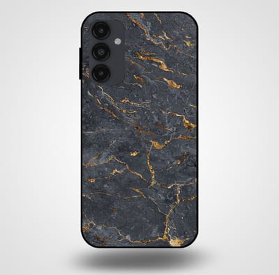Smartphonica Telefoonhoesje voor Samsung Galaxy A34 5G met marmer opdruk - TPU backcover case marble design - Goud Grijs geschikt voor Samsung Galaxy A34 5G