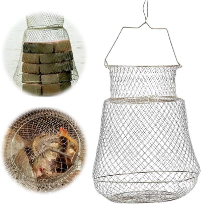 Vouwbare Krabval en Karper Landing Net, Ideaal voor Vissen, Diameter 30cm, Hoogte 39cm, Ruimte voor Meer Vangst