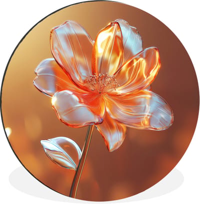 WallCircle - Wandcirkel - Muurcirkel - Glazen - Bloem - Zonlicht - Aluminium - Dibond - 30x30 cm - Binnen en Buiten