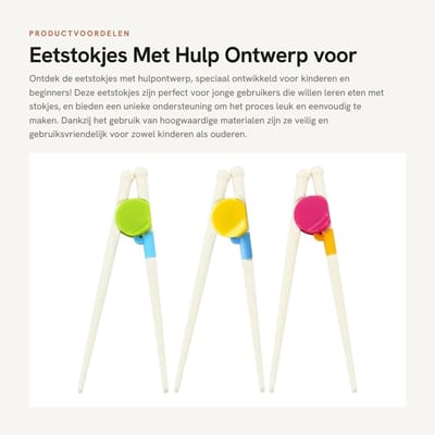 Dailygoods- Eetstokjes Kind - Hulpstuk voor Beginners - Eetstokjes RVS - Eetstokjes Vaatwasserbestendig - Set van 3 - Hoogwaardige Materialen - Kindereetstokjes