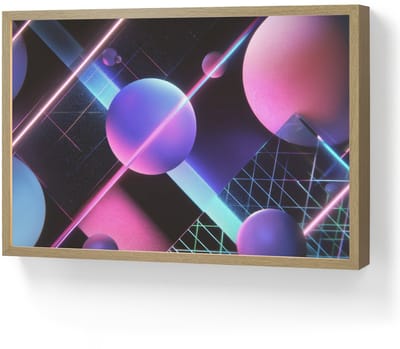Wandlamp 60x40 cm - Oplaadbaar - Bollen - Neon - Lijnen - Roze - Wandlampen binnen woonkamer - Slaapkamer lamp - Decoratieve nachtlamp - Vloerlamp draadloos