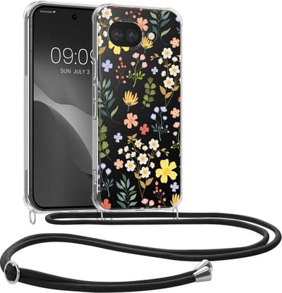kwmobile telefoonhoesje geschikt voor Google Pixel 10a - Hoesje met telefoonkoord - Back cover voor smartphone - Case in geel / groen / transparant