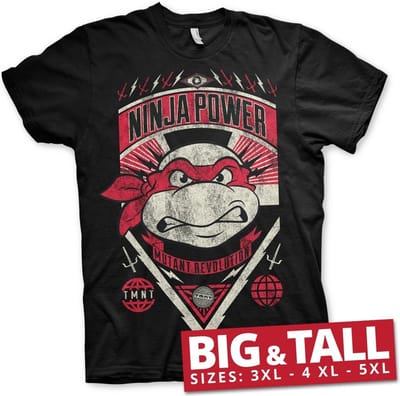 Teenage Mutant Ninja Turtles TMNT Ninja Power T-shirt voor grote maten, zwart