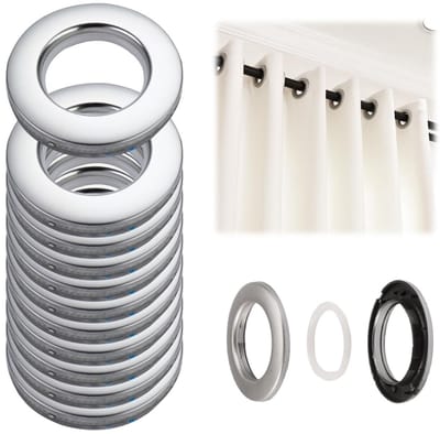 Dailygoods- Gordijnringen 32 Stuks - Oogjesringen - Kunststof - 42 mm Binnendiameter - Geluidsreductie - Duurzaam en Veilig - Gordijnoogjes