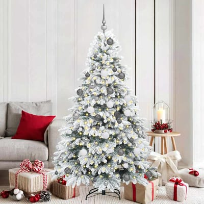 vidaXL Kunstkerstboom met 300 LED met standaard Wit 180 cm PE en PVC