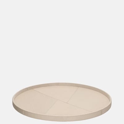 Chamada Merel leren dienblad rond croco L beige