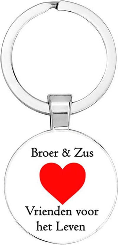 Akyol - Broer en zus vrienden voor het leven Sleutelhanger - liefde - broer/zus - familielid - cadeautje voor broer of zus - familie - beste ooit - cadeau - verjaardag - kado - geschenk - gift - verrassing - liefste ooit - 2,5 x 2,5 CM