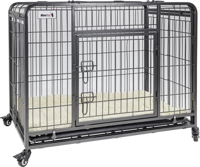 MaxxPet Hondenbench - Bench voor honden - Heavy Duty - Opvouwbaar - Met Wieltjes - Incl. Plaid - Verrijdbaar - 94 x 58 x 70 cm
