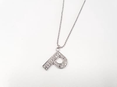 Ketting Met Letter Diamand - P