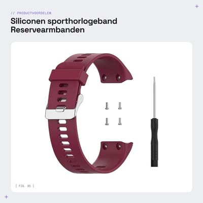 Dailygoods- Sporthorlogeband Siliconen - Reservearmband - 22 mm - Ademend - Slijtvast - Instelbare lengte 5,7"/8,1 - Horlogeband
