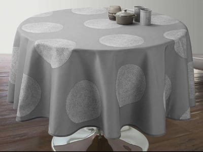Tafelkleed anti-vlek Cercles gris 200 x 150 cm Tafellaken - Decoratieve Tafel Accessoires - Woonkamer Decoratie - Bonne et Plus®