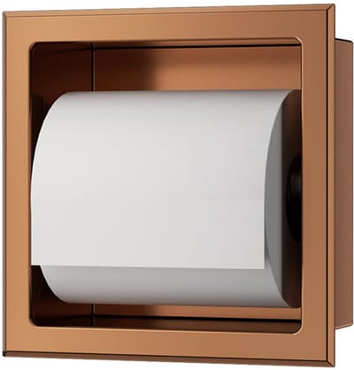 AquaVik Toiletrolhouder Røk Zonder Klep Inbouw Nordic Geborsteld Brons Koper