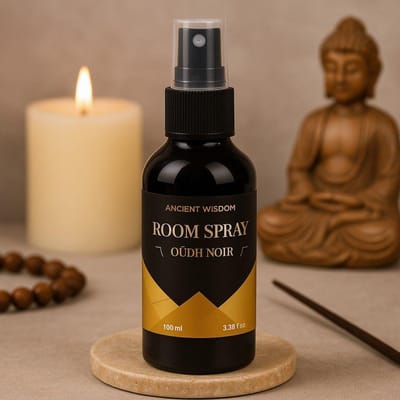 Ancient Wisdom - Huisparfum - Oudh Roomspray 100ml multicolor glas - geurverspreider - luchtverfrisser - aromatherapie - interieurverfrisser - geurverspreider