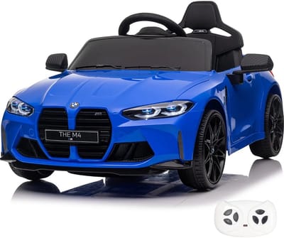 BMW M4 Competition - Elektrische Kinderauto 12V - 1 tot 5 jaar - Blauw
