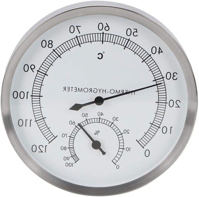 2-in-1 RVS Thermometer en Hygrometer voor Sauna en Stoomkamer - Perfect voor Badkamer en Wellness