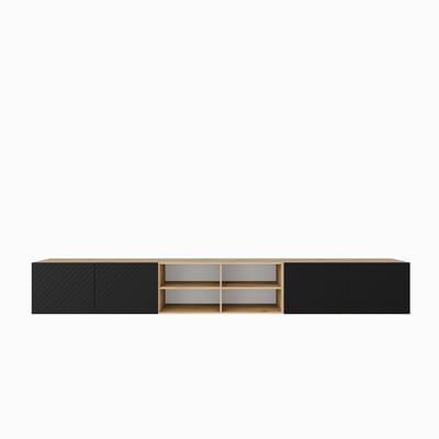 TV-kast Nicole IV 300 (3x100) cm (artisan + zwart)