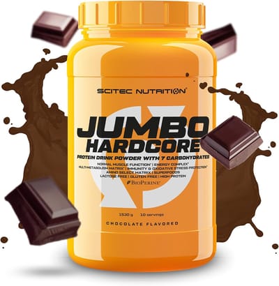 Scitec Nutrition® - Jumbo Hardcore (1530 gram - Chocolate) - Chocolade - 10 eiwitshakes - Weight Gainer - Mass Gainer - Proteine poeder - Protein powder - Gewichtstoename - Spiermassa vergroten