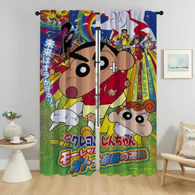 Crayon Verduisterende Gordijnen voor Woonkamer Scheidingsschermen Raamgordijn Tule voor Slaapkamer Anti-muggen Gordijnen 2 Stuks Kind W50xH70cmx2pcs-CL