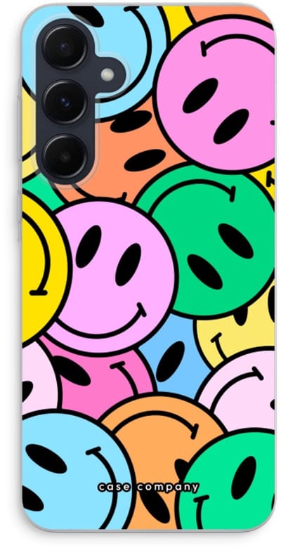Case Company® - Hoesje geschikt voor Samsung Galaxy A55 hoesje - Smiley N°1 - Soft Cover Telefoonhoesje - Bescherming aan alle Kanten en Schermrand