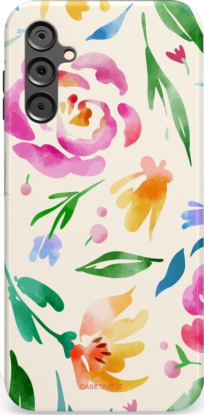 Casetastic Hoesje Geschikt voor Samsung A14 (5G/4G) - Stijlvolle Beschermende Duo-layer Case - Floral Flow