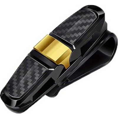 Étui à lunettes de voiture, pare-soleil, porte-lunettes ...cartes, porte-tickets, étui à stylos, boîte à clipser universelle or