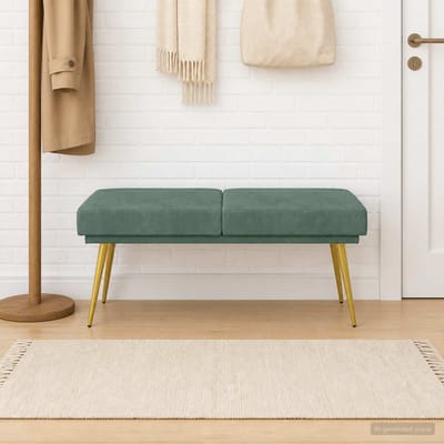 vidaXL - Dubbel-laags - bank - Zeegroen - 120 - x - 45 - x - 46 - cm - fluweel