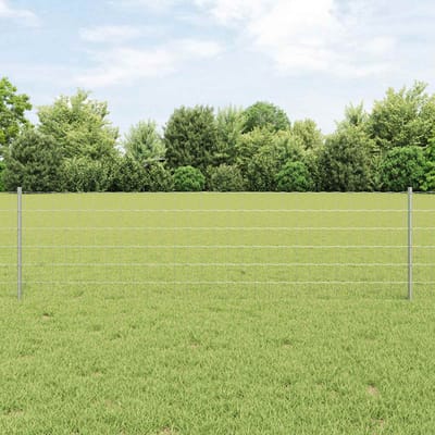 vidaXL - Euro-hek - met - palen - 10 - x - 0,6 - m - Gegalvaniseerd - staal - Mesh