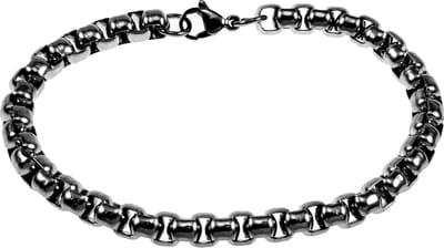 22cm x 6,5mm Jaseron Armband Heren - Roestvrij Staal - Ronde Schakelarmband