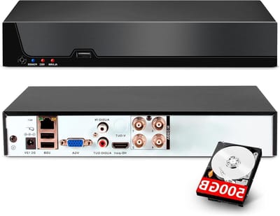 Bewakingsrecorder - DVR Systeem - Beveiliging Thuis - 5MP H.265+ Encryptie - 4 Kanaals - Zwart