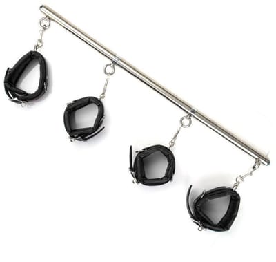 Oneay BDSM Spreidstang met Hand- en Enkelboeien – Verstelbare Bondage Spreidstang 63 cm – SM Seksspeeltje voor Stellen