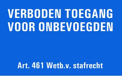 Verboden toegang voor onbevoegden art. 461 tekststicker 200 x 125 mm