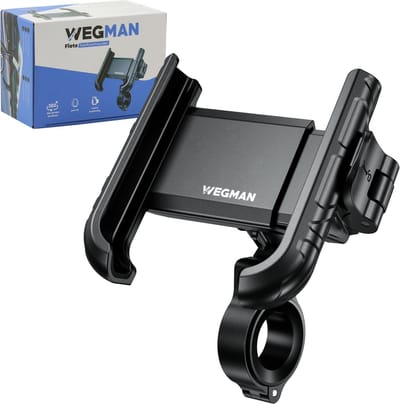Wegman Telefoonhouder Fiets - Supersnelle en Eenvoudige Bediening - Fiets, Scooter, Fatbike en Motor - GSM Houder Mobiel - Fiets Telefoonhouder - Smartphone houder - Phone Holder Bike - Fietshouder Telefoon Accessoires