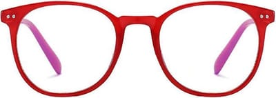 Computerbril - Anti Blauwlicht Bril - Rond Retro Model - Rood