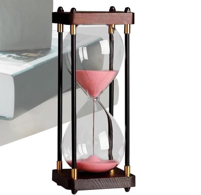 Vintage Zandloper - Klassieke Timer - Decoratief Tijdbeheer - Tijdloos Ontwerp - 96 x 96 x 25 cm - Roze