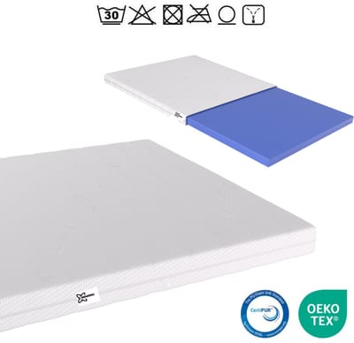 120x200 Topper Orthopedisch HR Koudschuim - 9cm - Topmatras Bamboo Afritsbaar Wasbaar Tijk - Anti-allergisch Topdek - Stevig