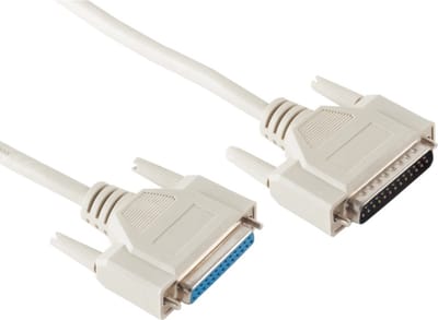 Seriële RS232 verlengkabel 25-pins SUB-D (m) - 25-pins SUB-D (v) / gegoten connectoren - 5 meter