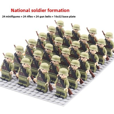 Militaire Duitse Sovjet & Amerikaanse soldaten diverse legioenen nieuwste Tweede Wereldoorlog poppen falanx pak geweer assemblage bouwstenen