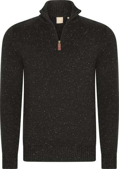 Mario Russo Skipper - Heren Trui - Half Zip - Zwart - M