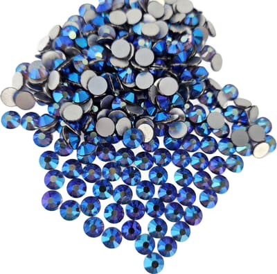 BamBella® - SS30 - AB Blauw- Grote Plak strass Steentjes - 288 stuks - strass stenen glitters nail art kleding versieren