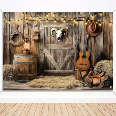 Dailygoods - Western Cowboy Achtergrond - 210x150cm Wild West Party Decoraties