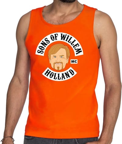 Sons of Willem tanktop / mouwloos shirt oranje heren - Koningsdag kleding S