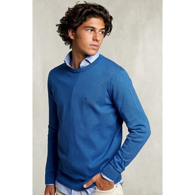 River Woods Basic Crew Neck Pullover Exotic Blue Mix Blue Size: S | Sweaters Outlet | Heren | Blauw
