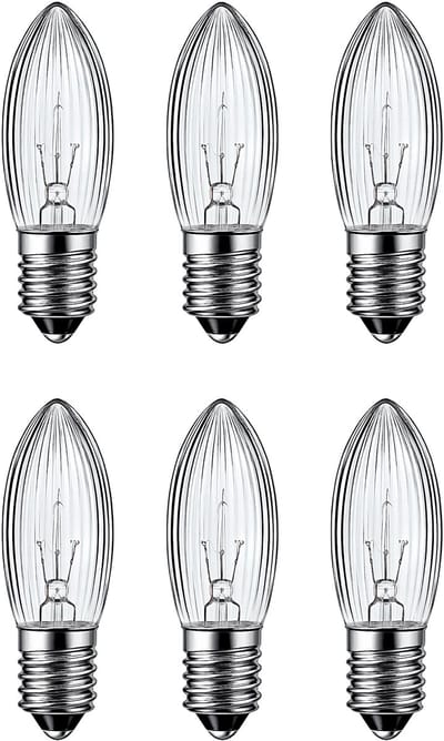 DEGG® Kerstlampjes E10 – 6 Stuks – 8V 3W – Geschikt voor 30-lamps kerstverlichting – Dimbaar – Voor Binnen